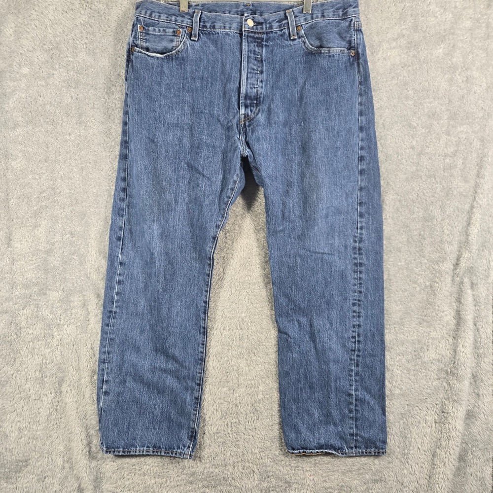 Levis 501 Original Fit Jeans Mens 40x30 Blue Medium Wash Button Fly Denim